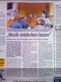 Zeitung Musikunterricht Andreas Peter